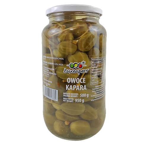 

Каперси Люксаперс з хвостиком Luxeapers 500/950g 6шт/ящ (Код : 00-00000332)