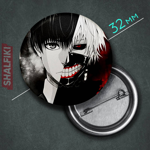 

"Кэн Канэки (Токийский гуль / Tokyo ghoul)" значок круглый на булавке Ø32 мм