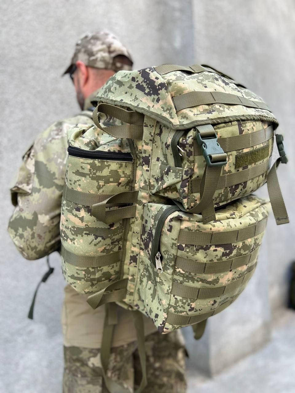 

Рюкзак тактический 90 л крепкий военный армейский походный большой камуфляж вместительный ЗСУ OS, Камуфляж пиксель