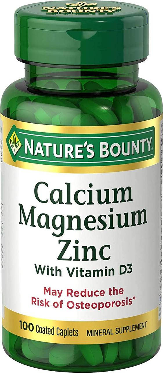 

Кальций магний цинк витамин Д3 Nature's Bounty Calcium Magnesium Zinc with Vitamin D3 100 капсул