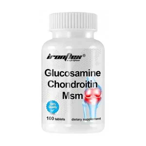 

Глюкозамин хондроитин и МСМ IronFlex Glucosamine&Chondroitin with MSM 100 tabs