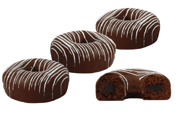 

Пирожное бисквитное Пончио с начинкой со вкусом шоколада декорированное шоколадной помадкой 1,3 кг ТМ Enjoy