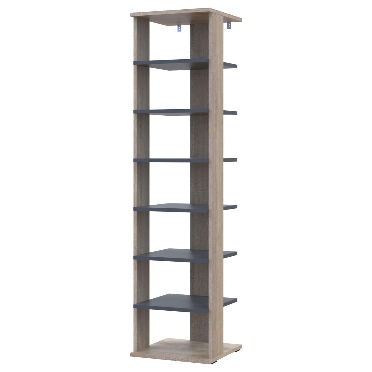 Полиця для взуття Doros Паоло Дуб Сонома/Графіт 38.4х38.4х153.4 (41516042) 4