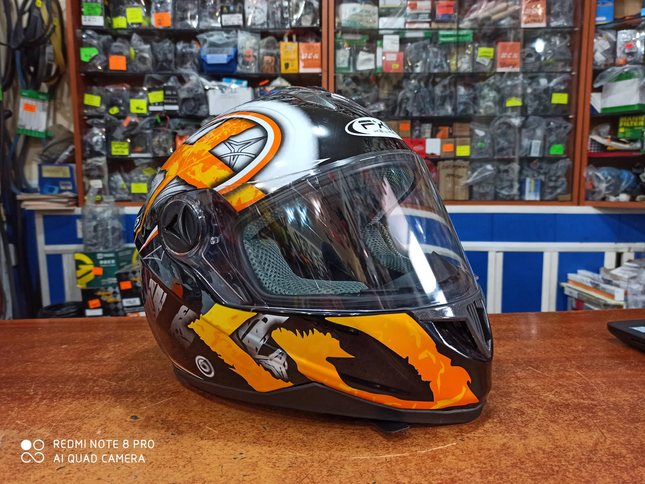 

Шлем FXW HF-122 BLACK + ORANGE PRINT размер S