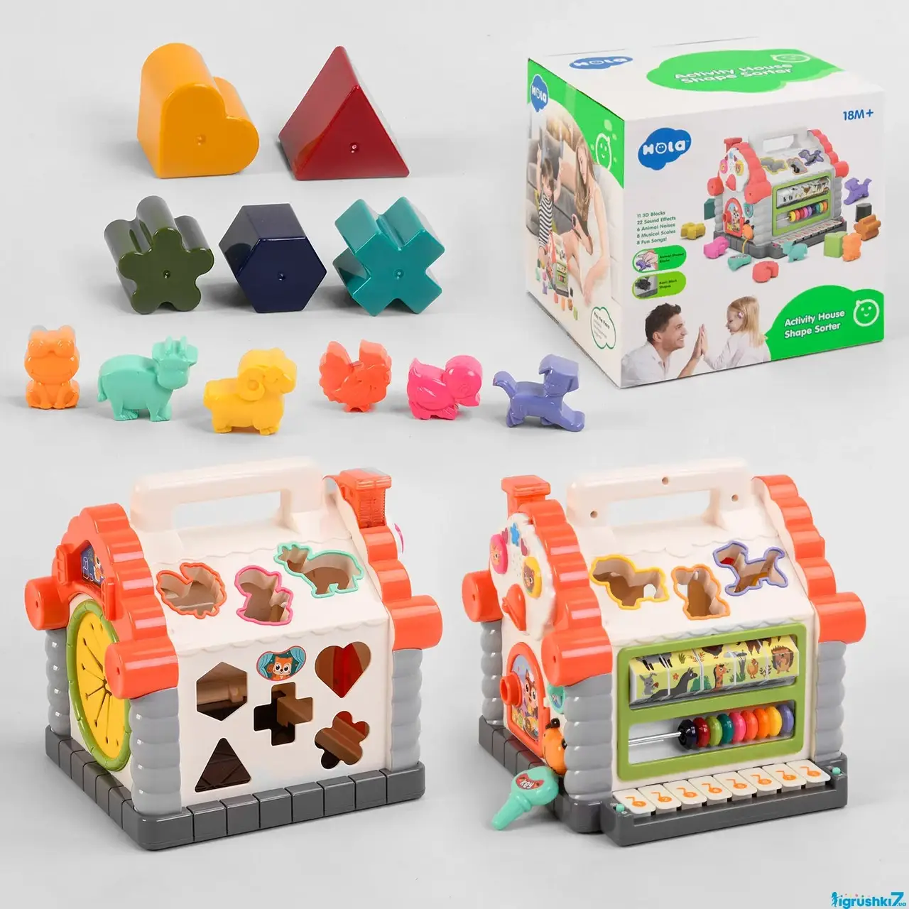 

Развивающий теремок 739 "Hola" сортер, мелодии, звуки, подсветка, в коробке