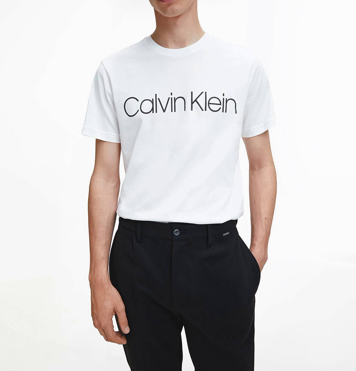 

Белая футболка Calvin Klein футболки Кельвин Кляйн унисекс мужская женская