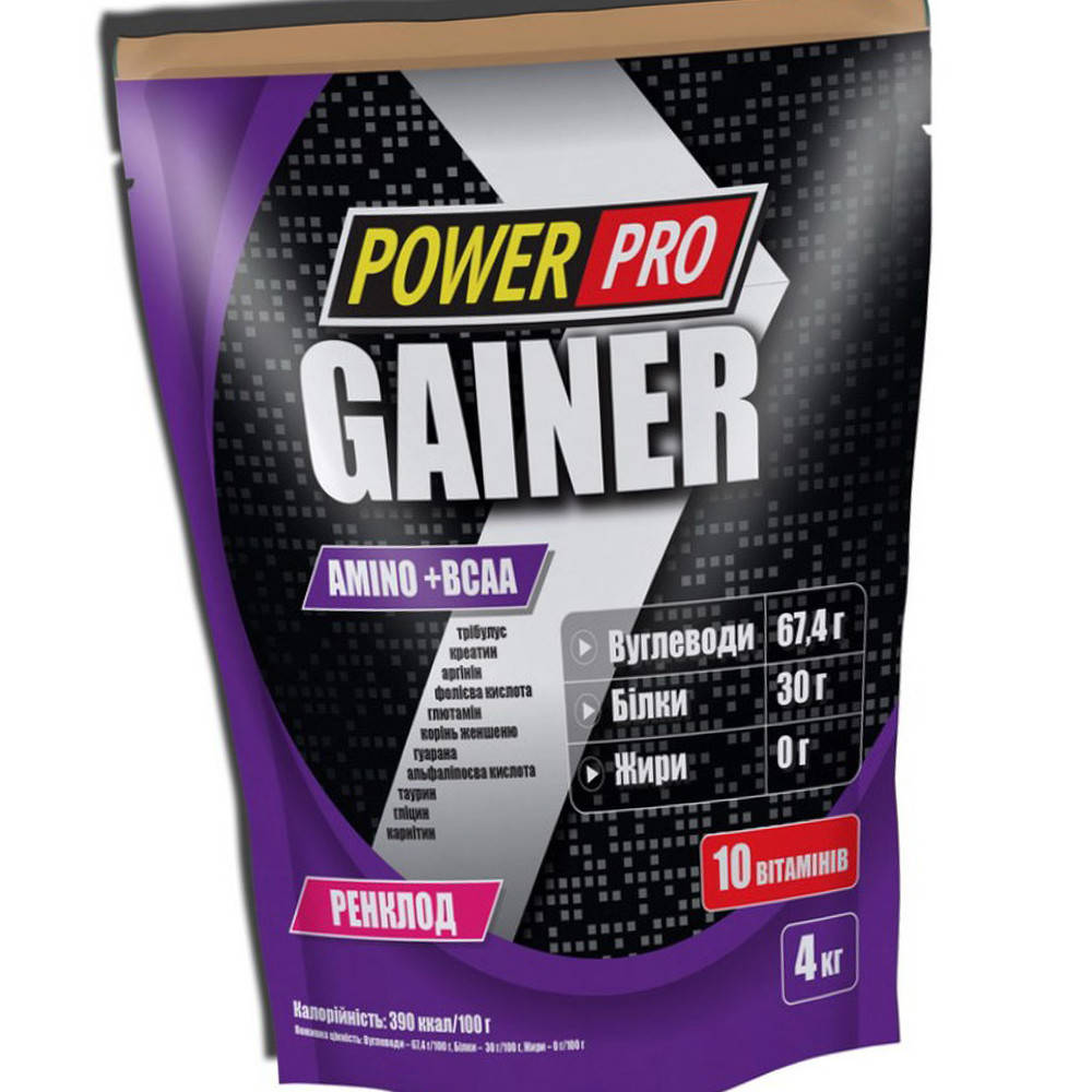 

Высокоуглеводный гейнер для набора веса Power Pro Gainer 4000 г