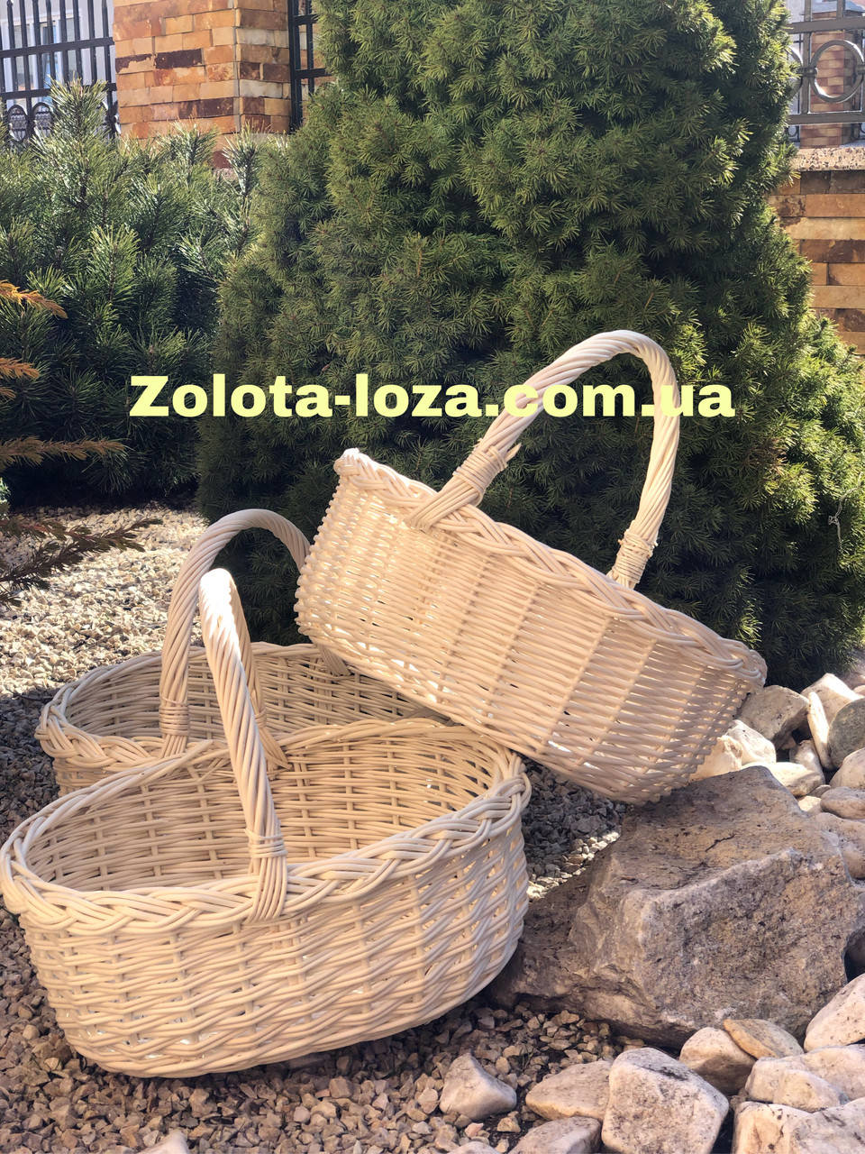 

Корзина плетёная из выбеленной лозы " L ". Арт:30125