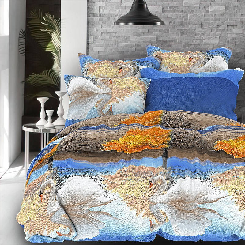 

Лебідь на озері - Бязь 3D - Полуторный комплект