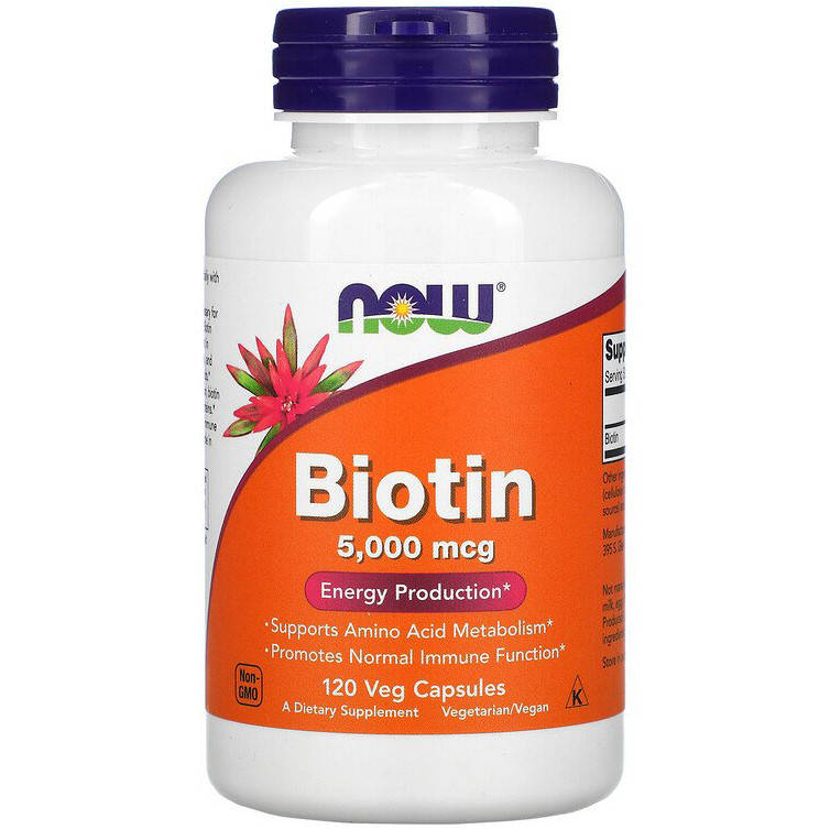 

Биотин NOW Foods "Biotin" 5000 мкг (120 капсул)