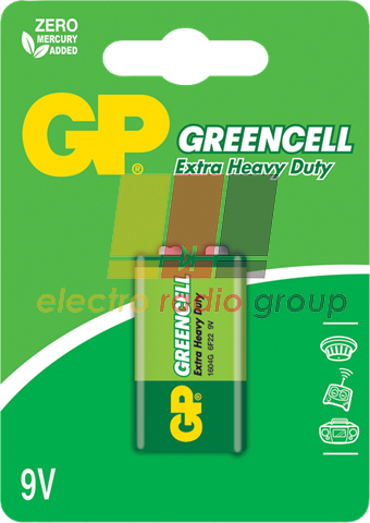 

Батарейка GP 1604Ж-S1 Greencell 6F22, крона, 9V