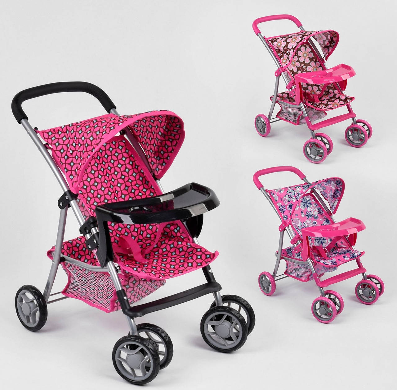 

Коляска для кукол 9304 BW-T (4) летняя, 3 вида, диаметр колёс 10см, в коробке, Розовый