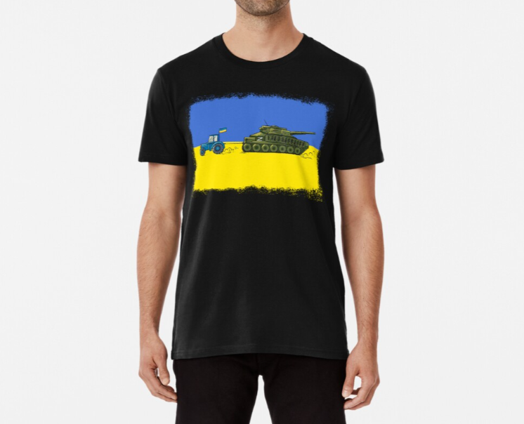 

Мужская и женская Патриотическая футболка с принтом Тракторные войска Украины