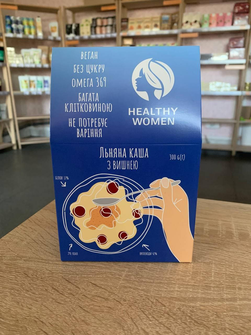 

Льняная каша без глютена с вишней, 300г Healthy women