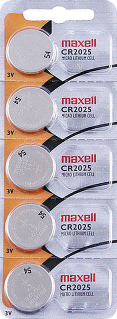 

Литиевая батарейка Maxell "таблетка" CR2025 5шт/уп