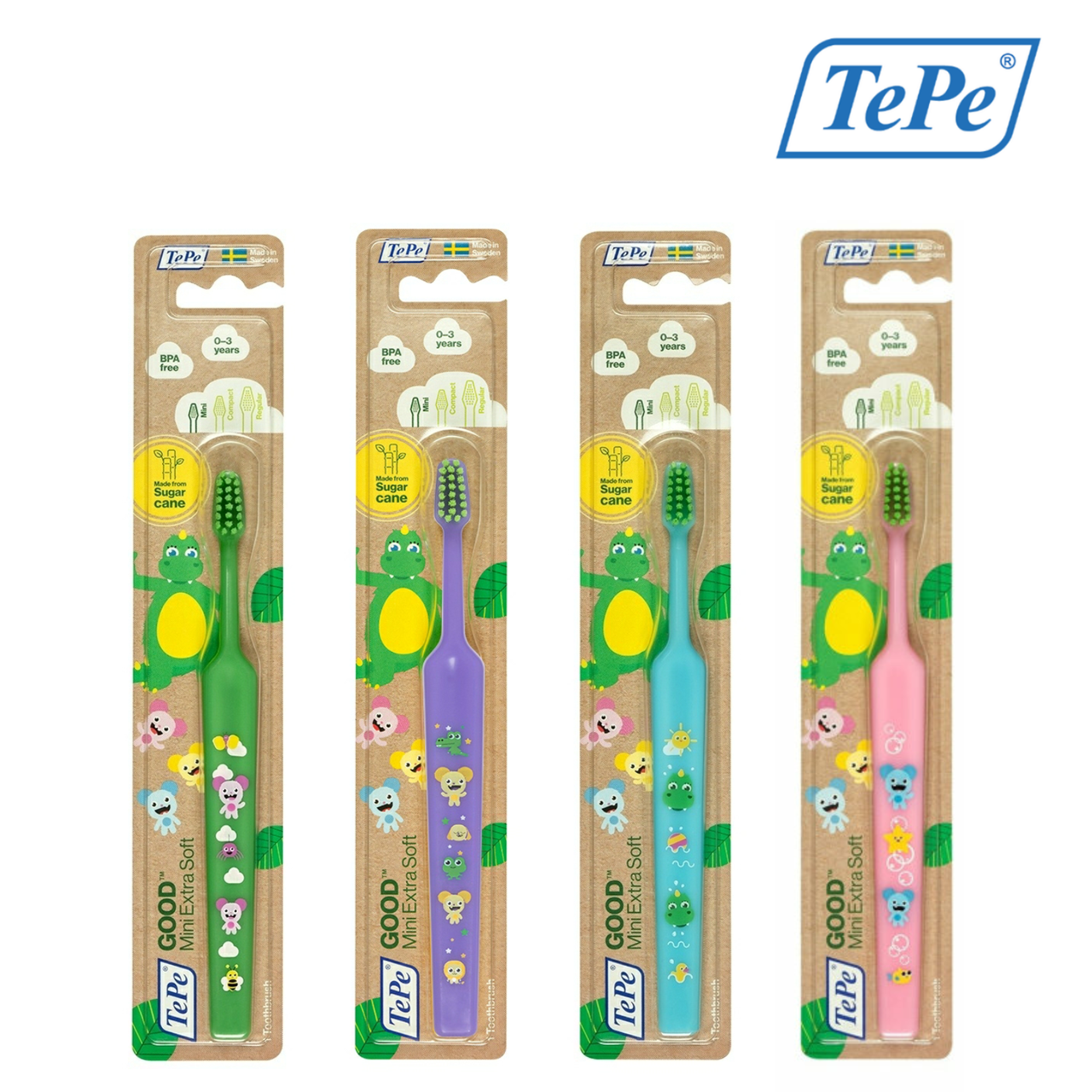 

Зубная щетка TePe Good Mini (0-3 лет), экстра мягкая, Зелёный