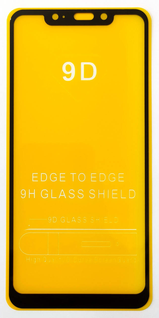 

Защитное стекло для Xiaomi Redmi Note 6 Pro полная проклейка 9D Full glue, Черный