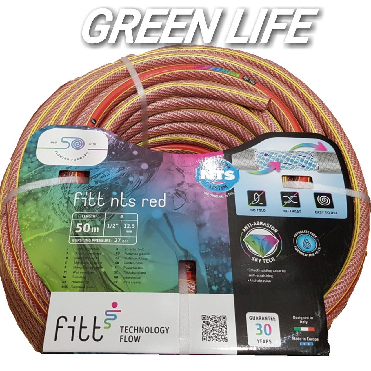 

Шланг поливочный FITT RED NTS 3/4" × 25 м шестислойный