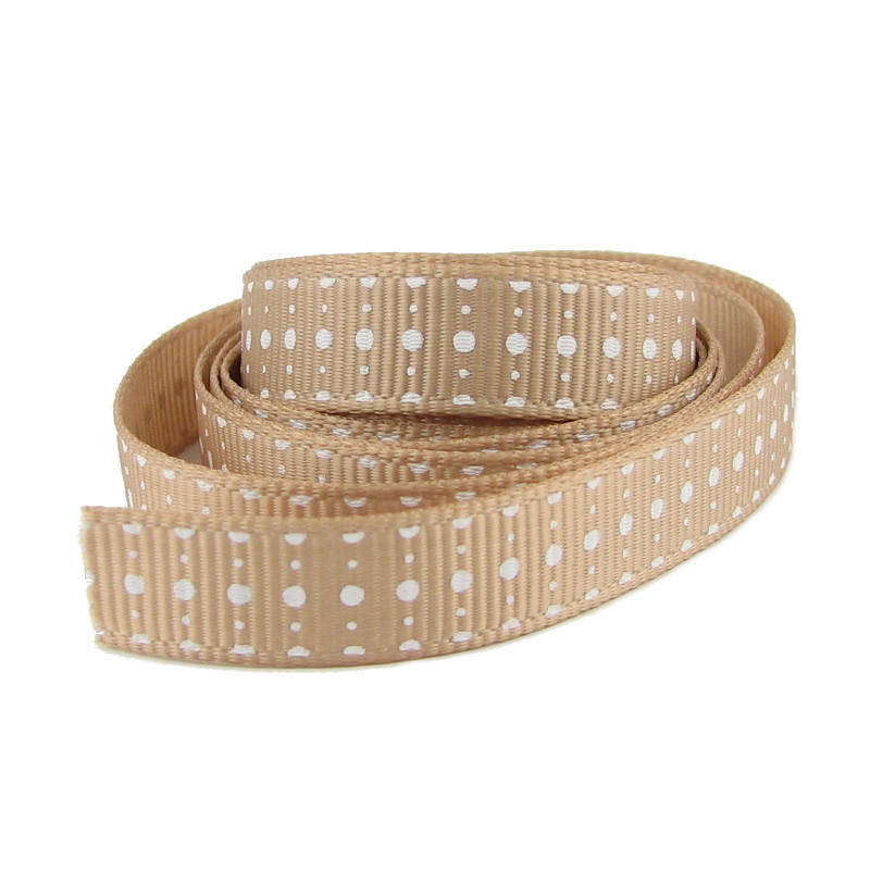 

Репсовая лента с принтом 9мм. отрез 1м LR09003-2, Коричневый