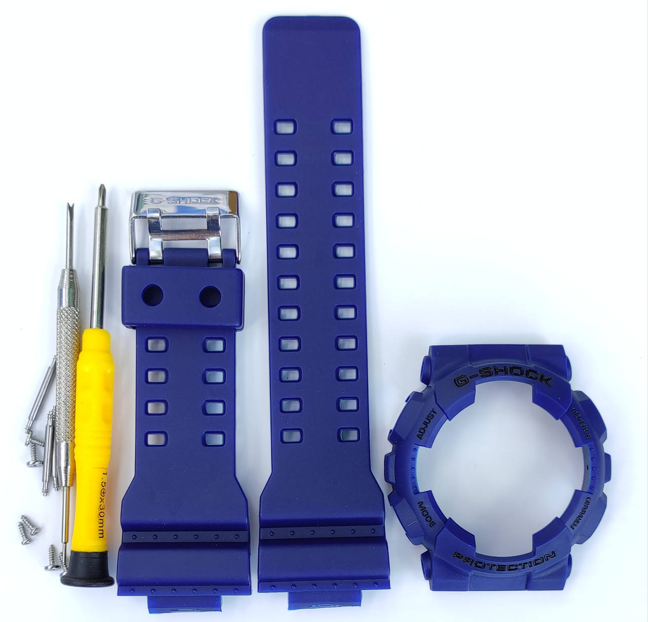 

Casio ремешок, безель (рант) для часов G-SHOCK GA-100 / GA-110 / GA-120 GD-100 GD-120 Матовый Синий с черным