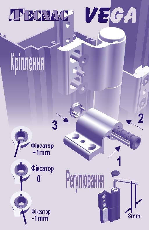 

Петля правая для алюминиевого профиля с европазом (14 - 18 мм),белая., Белый