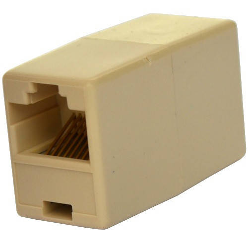 

Телефонный переходник 1 гнездо - 1 гнездо (6р4с), бежевый