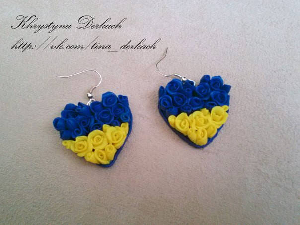 

Серьги, сережки Патриот сердце Україна Украина