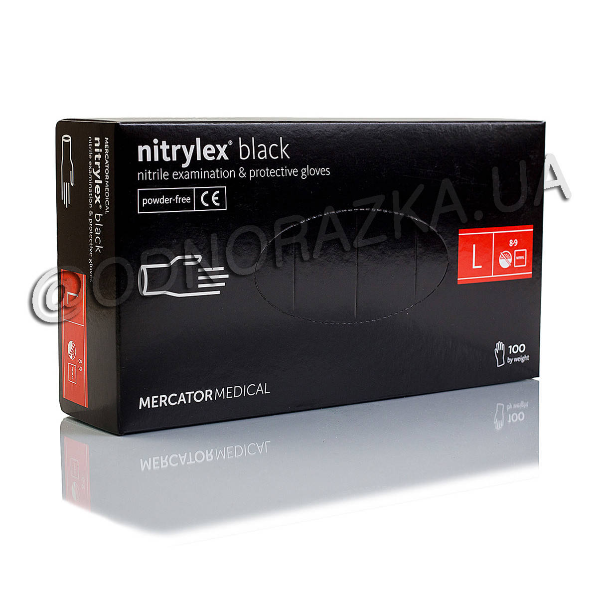 

Перчатки нитриловые Nitrylex Black, размер , черные, 100 шт, Черный