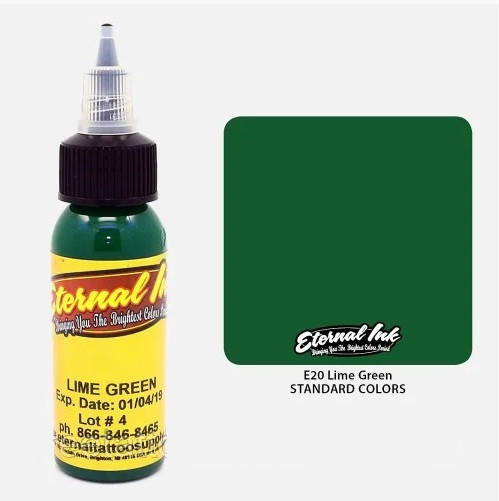 

Краска для тату Eternal Lime Green (Зеленый лайм)