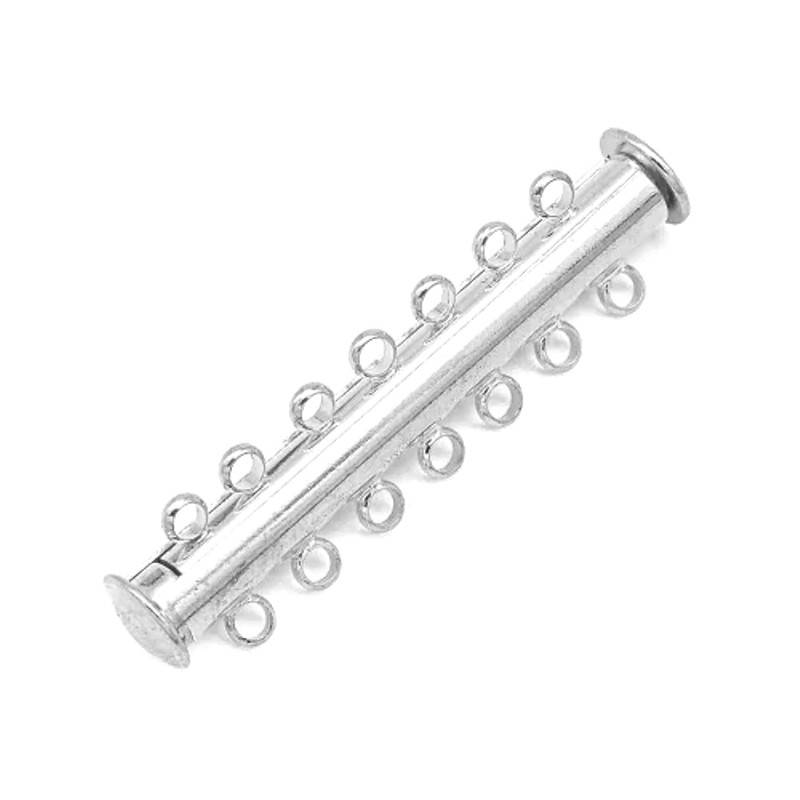 

Замок Слайдер магнитный Серебро 40х10 мм на 7 нити, Серебристый