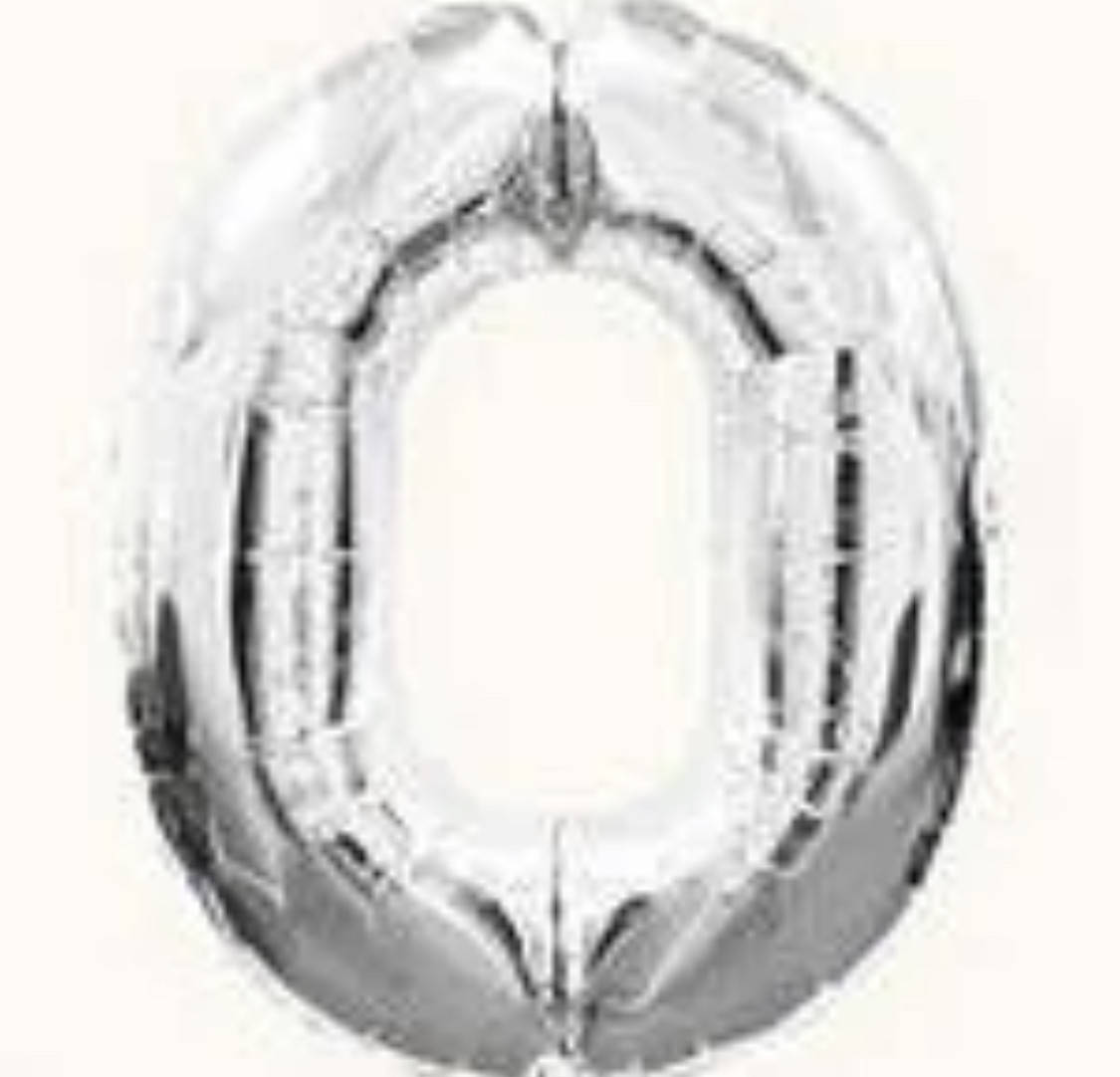 

Куля фольга цифра срібло "0"