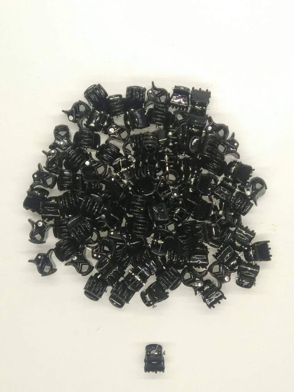 

Краб для волос черный пластмассовый маленький 1см