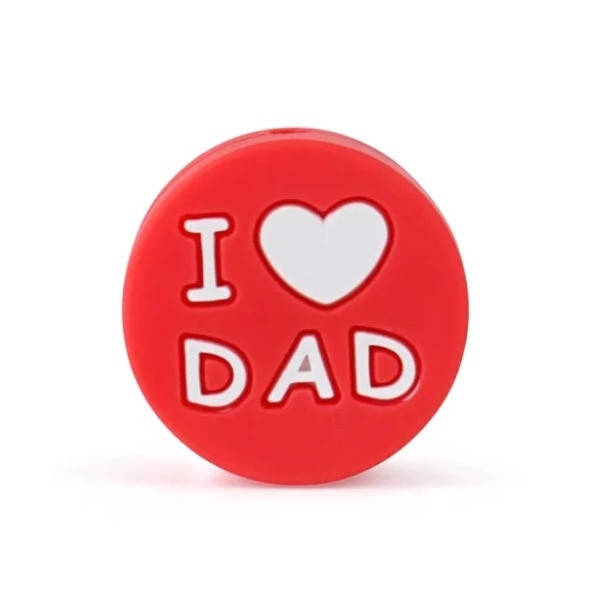 

I❤DAD бусина силиконовая Красный
