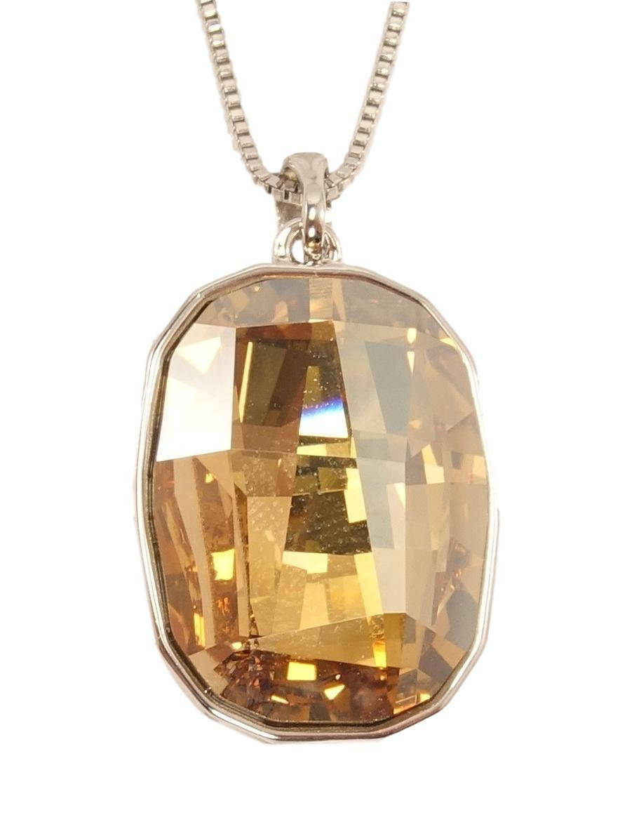 

Кулон Xuping Родий с кристаллами Swarovski на цепочке "Кристалл Topaz" длина 46.5-51.5см