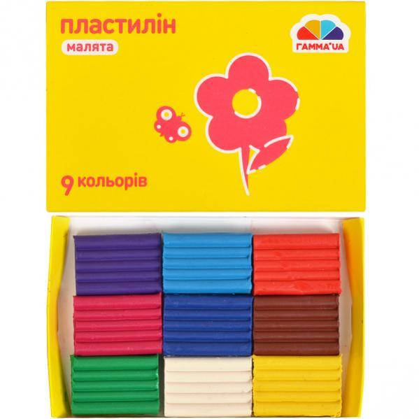 

Пластилин 9 цветов, 90 г «Гамма»