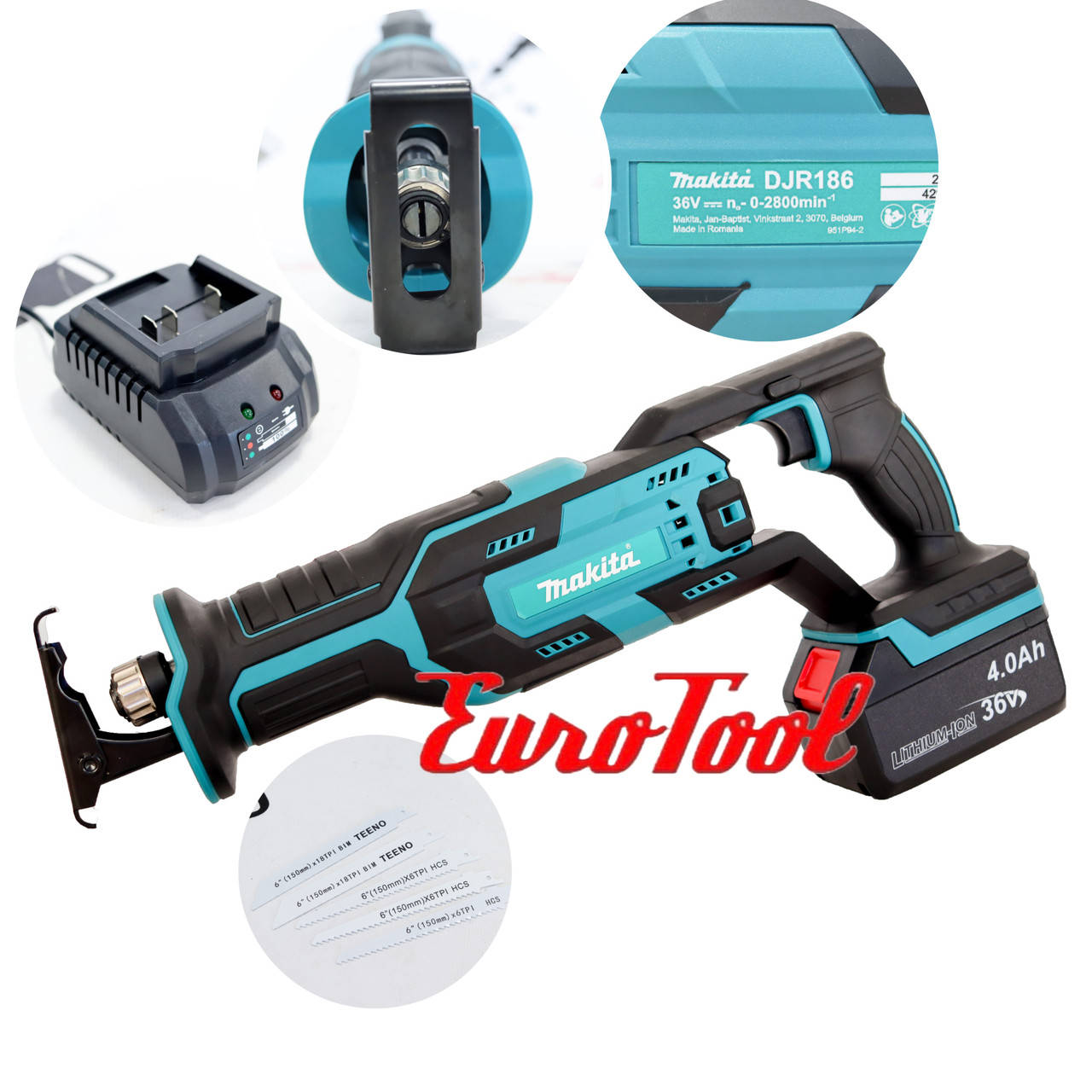 

Аккумуляторная сабельная пила,ножовка Makita DJR 186 36V 4Ah КЕЙС