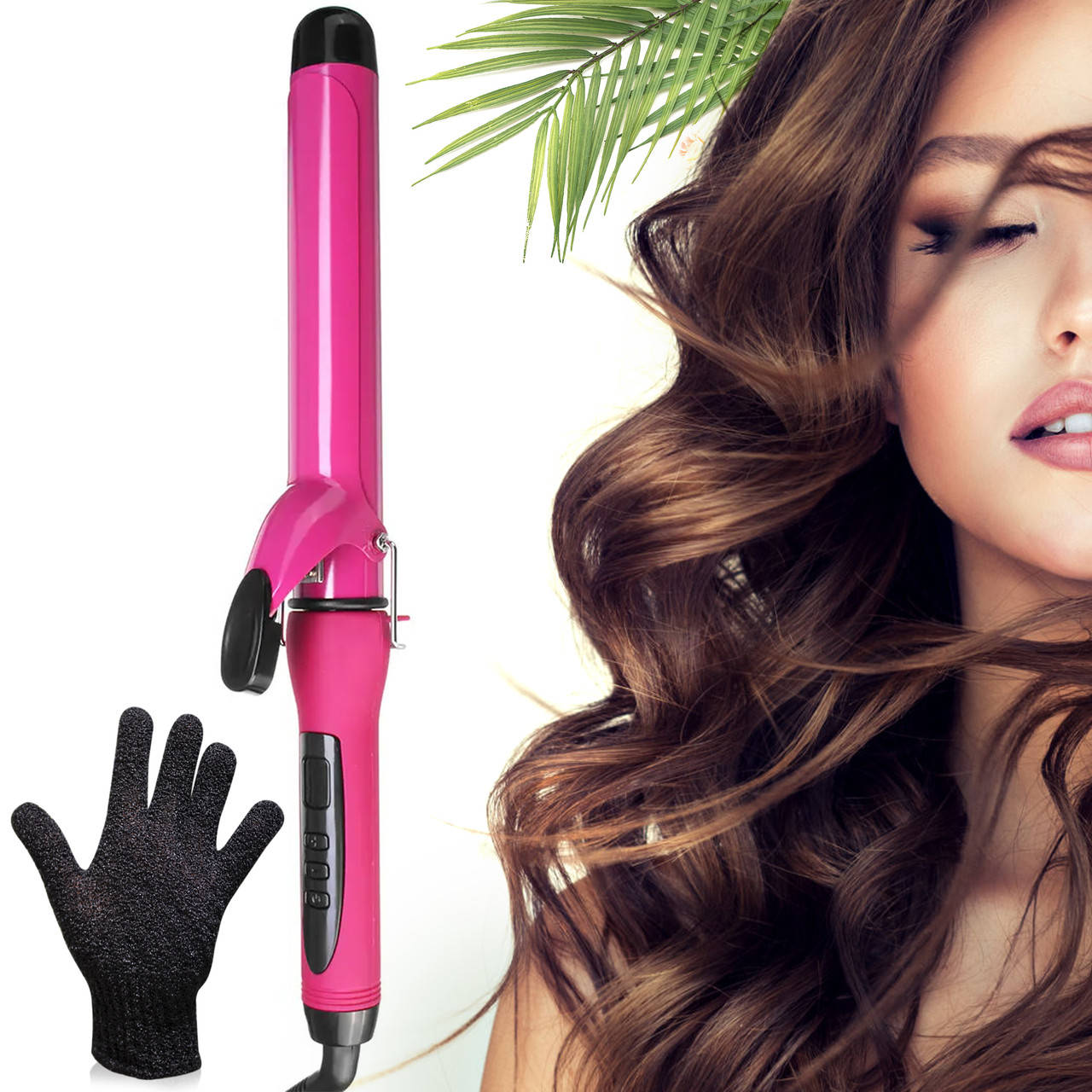 

Плойка для волос MASHELE завивка для локонов с керамическим покрытием 25 мм, Черный