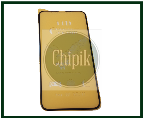 

Защитное стекло дисплея для Apple iPhone 10R, XR, 11 (закаленное стекло) Ceramics MATT 9D, черное, Черный