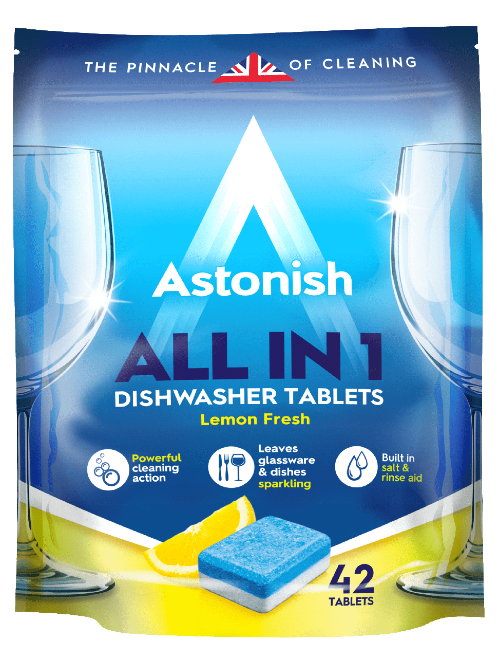 

Таблетки для посудомоечных машин с ароматом лимона Astonish All In 1, 42 шт.