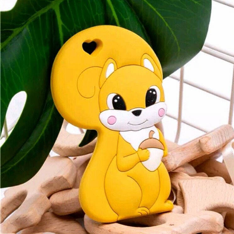 

Белочка грызунок (прорезыватель) для зубов силиконовый Горчичный