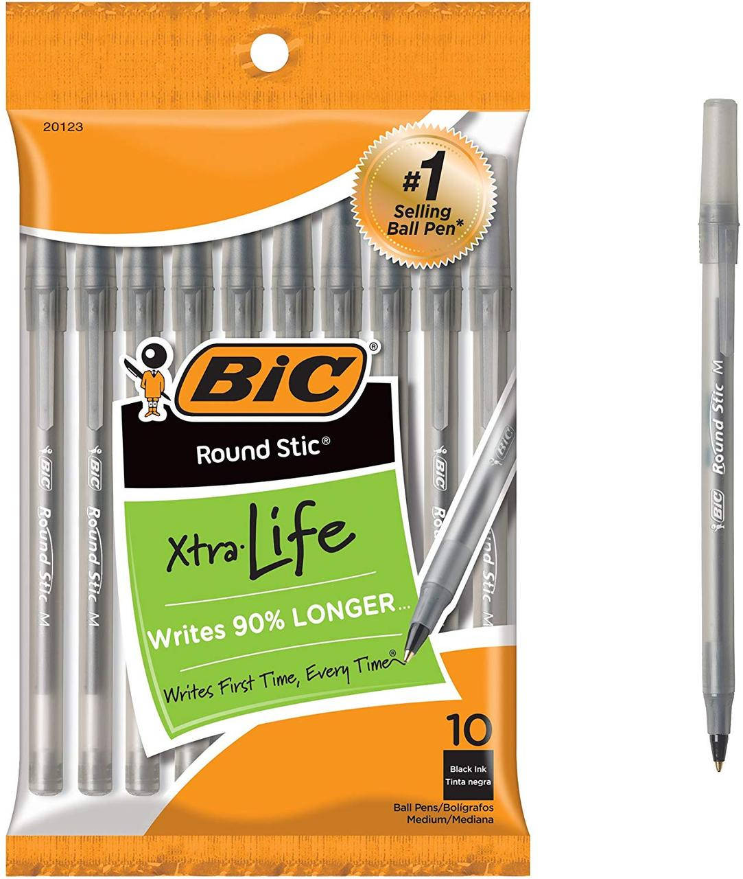 

Набор шариковых ручек 10 шт BIC Round Stic Xtra Life Черная (GSMP101-Blk) (B00005249G)