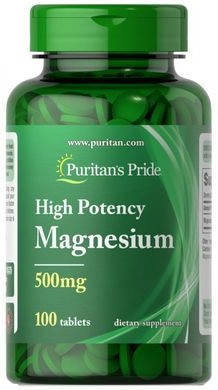 

Магний Puritan's Pride - Magnesium 500 мг (100 таблеток)