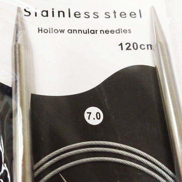 

120см 7мм спицы вязальные металлические, на тросике (СИНДТЕКС-1342)