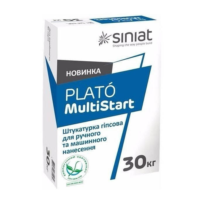 

Штукатурка гипсовая машинная SINIAT PLATO MultiStart 30 кг белый