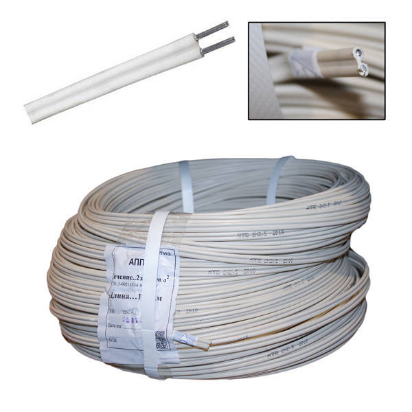 

Кабель алюминевый 2*2,5мм, АППВ(ГОСТ)100м черный/белый