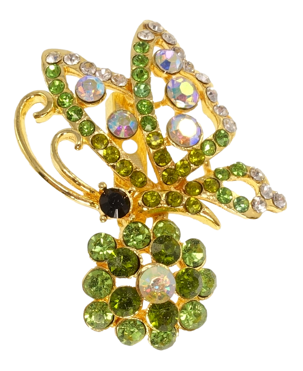 

Брошь "Бабочка с зелеными стразами"