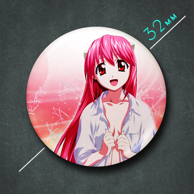 

"Ню / Люси (Эльфийская песнь / Elfen lied)" значок круглый на булавке Ø32 мм