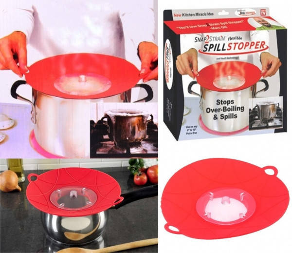 

Силиконовая крышка невыкипайка для кастрюли Spill Stopper | Спилл Стоппер, Красный
