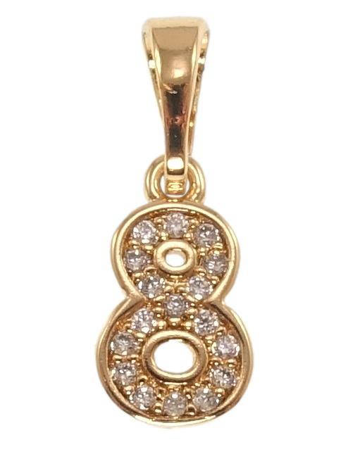 

Кулон детский Xuping Позолота 18K "Цифра 8 с цирконием" для цепочки до 5мм