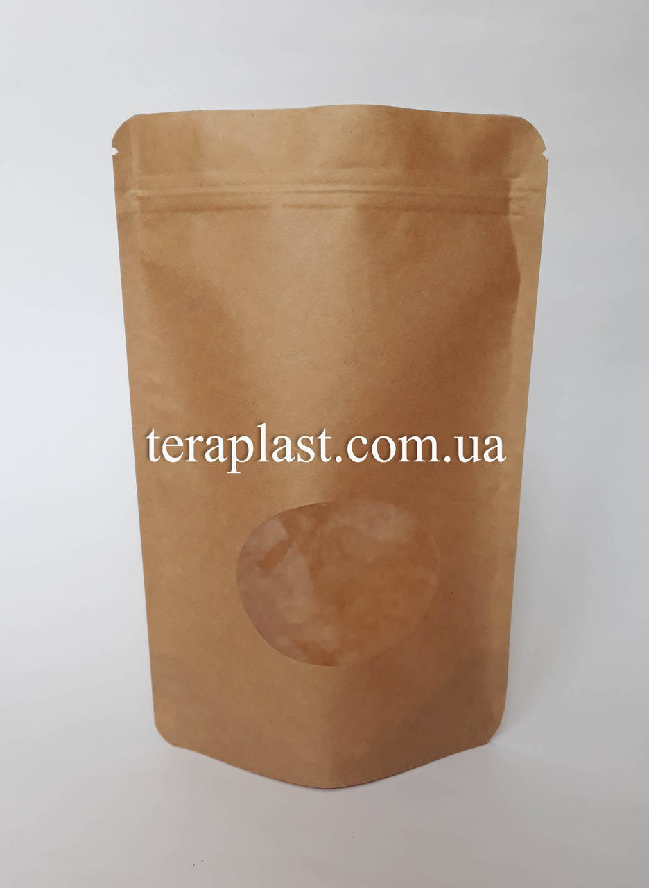 

Дой-Пак 150г 130х200 Крафт+окно (овальное) с зип-замком